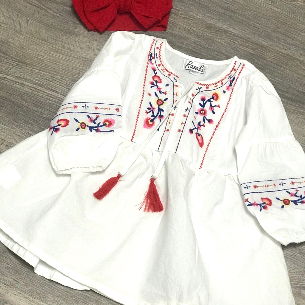 Boho Embroidered Dress Tunic, Hippie Girl